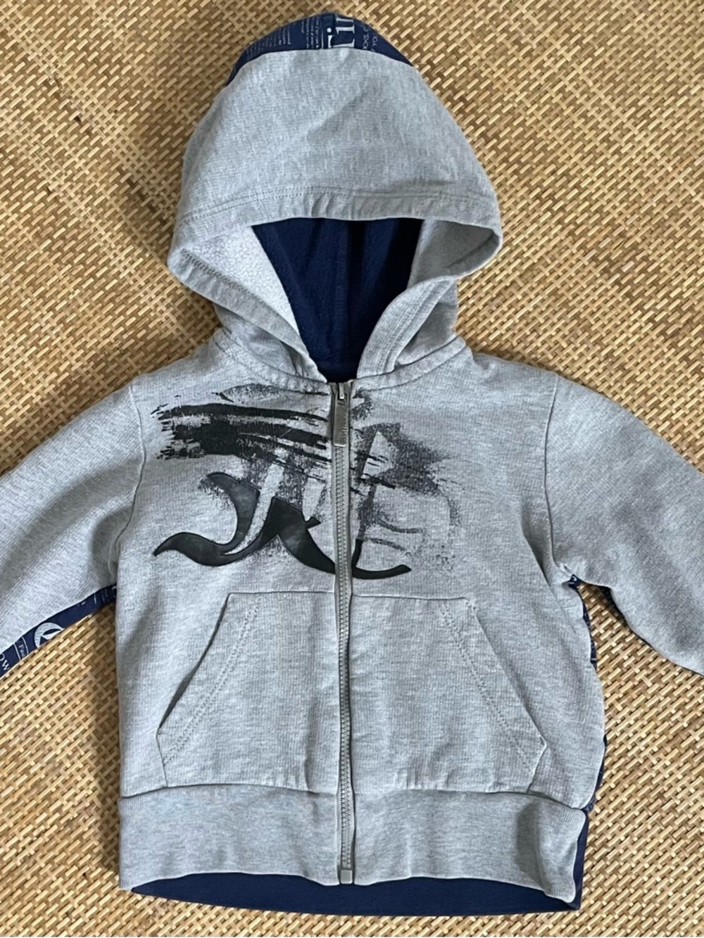 John Galliano Kids Grey Zip-Up Hoodie with Graphic